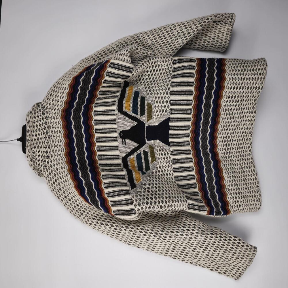 Vintage Colorful Knit Sweater with Eagle Design